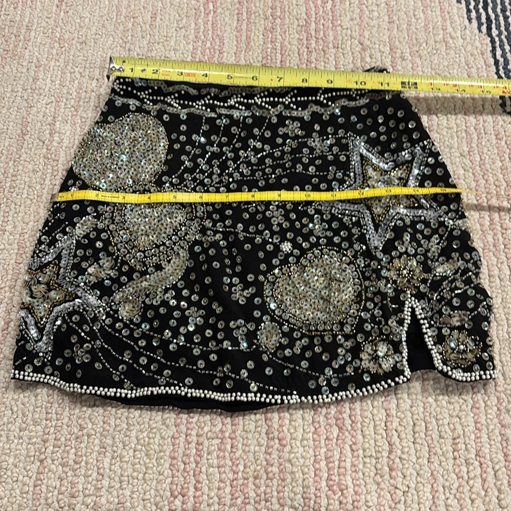 LoveShackFancy Lani Sequined Embellished Crepe Mini Skirt - Picture 7 of 7